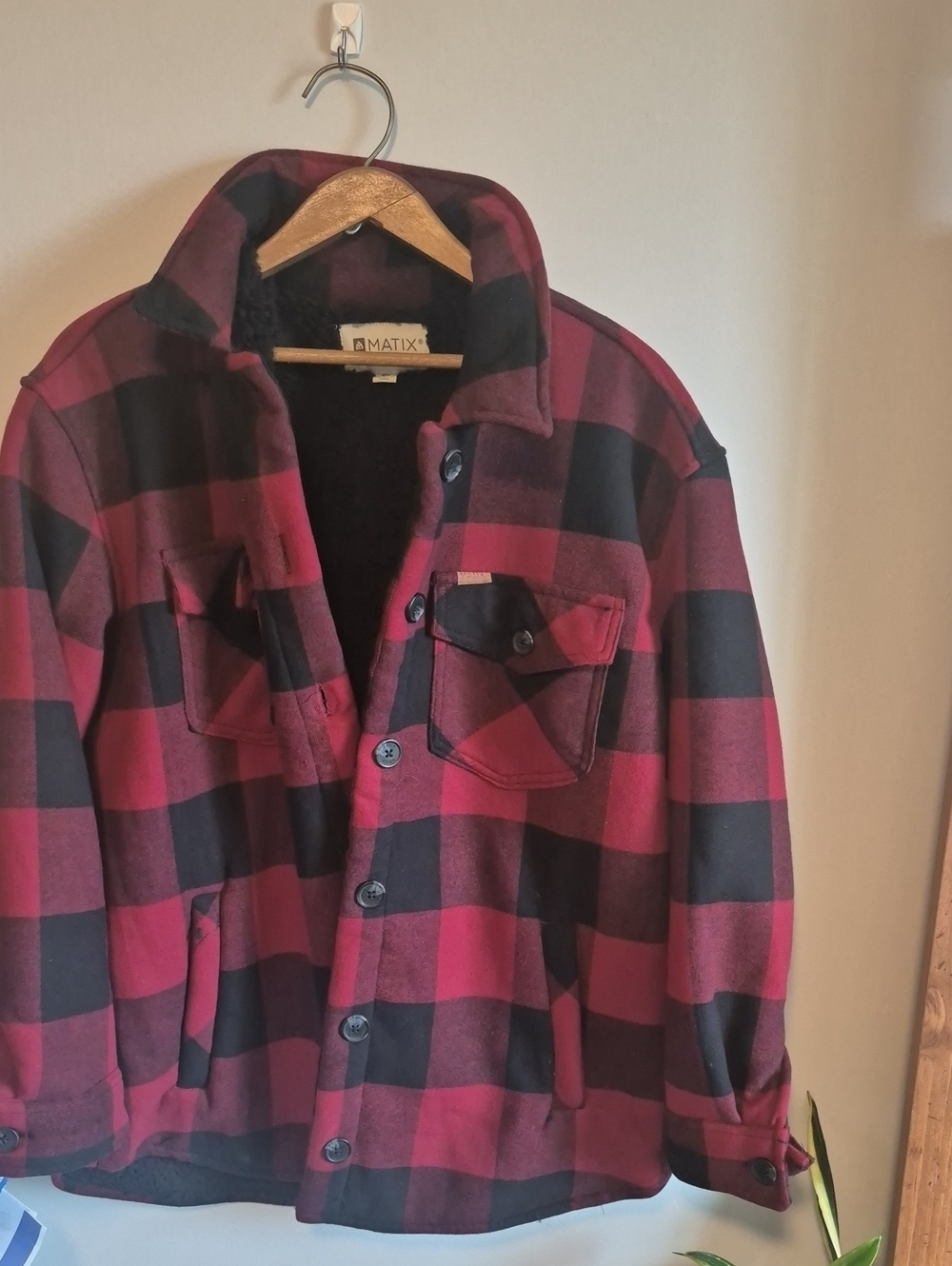 Matix Buffalo Plaid Womens Sherpa Lined Jacket